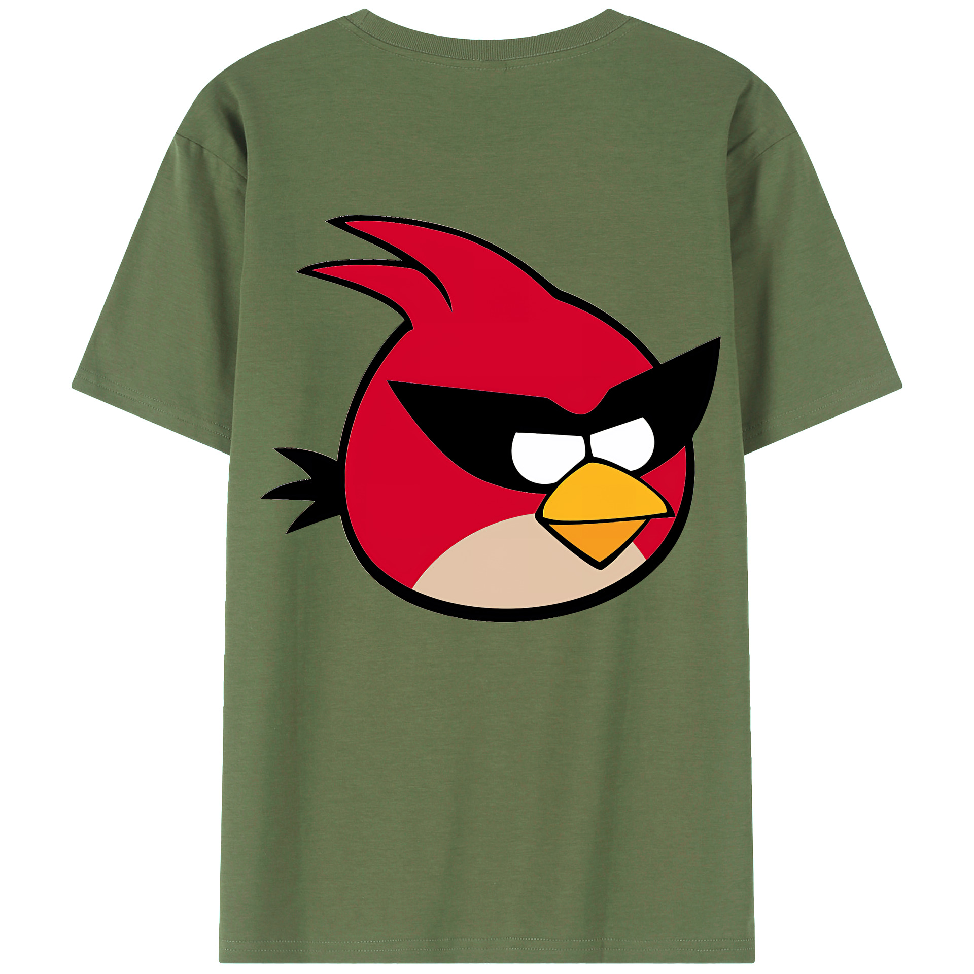 （画像用） Angry Birds アングリーバード 綿100％ メンズ半袖Tシャツ（バックプリント） 通気性